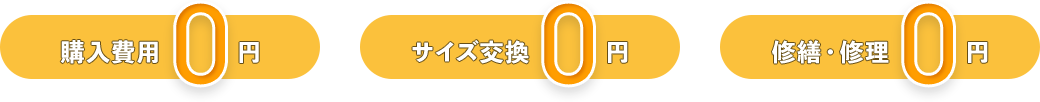 レンタルユニフォームならば購入費用０円、サイズ交換０円、修繕修理も０円です